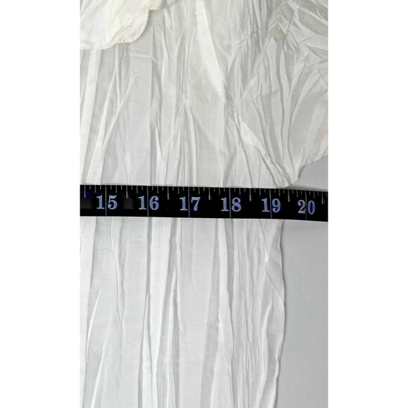 Les Copains White Pleated Crinkle Shirt Dress Tunic EU 48 US 12 Sheer Minimalist - Picture 11 of 16